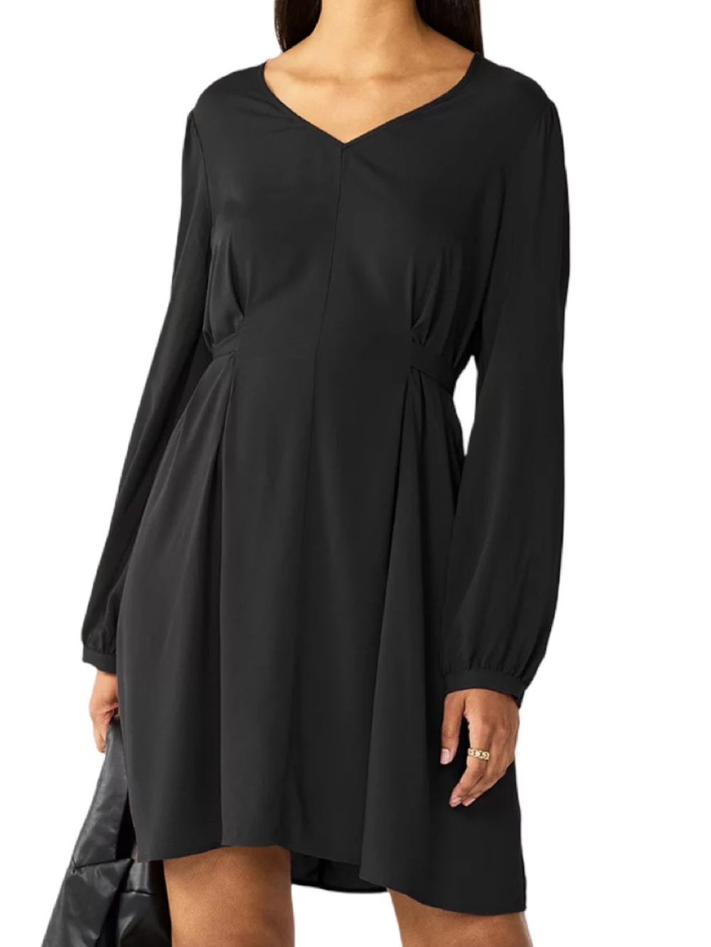 Nine West Women’s Black Knot Back Long-Sleeve Dress XL EUC Business Whimsy Fairy